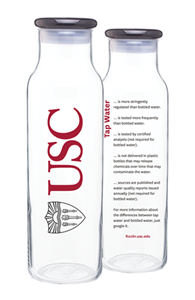 USC Glass Tap Water Bottle